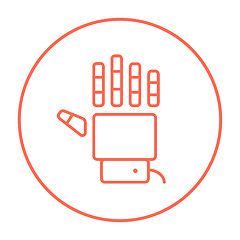 Image showing Robot hand line icon.