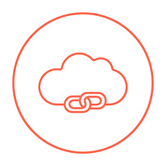 Image showing Cloud computing line icon.