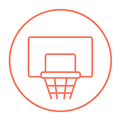 Image showing Basketball hoop line icon.