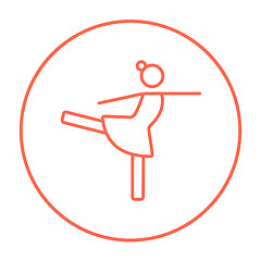 Image showing Female figure skater line icon.