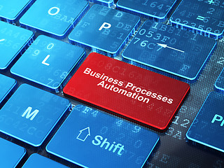 Image showing Business concept: Business Processes Automation on computer keyboard background