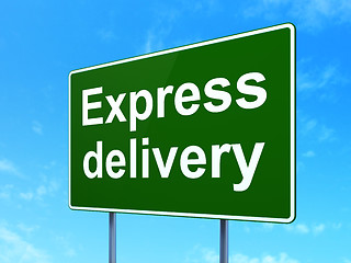Image showing Finance concept: Express Delivery on road sign background