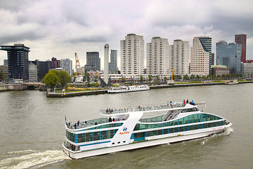 Image showing ROTTERDAM, THE NETHERLANDS - 18 AUGUST: View from Erasmus bridge