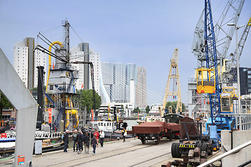 Image showing ROTTERDAM, THE NETHERLANDS - 18 AUGUST: People around Maritime M