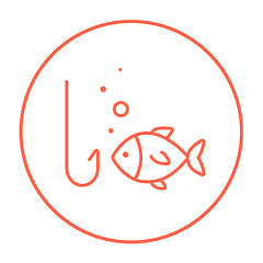 Image showing Fish with hook line icon.