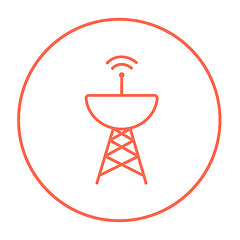 Image showing Radar satellite dish line icon.