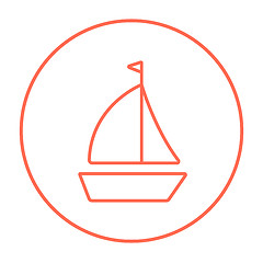 Image showing Sailboat line icon.