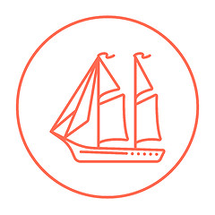 Image showing Sailboat line icon.