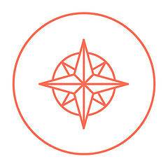 Image showing Compass wind rose line icon.