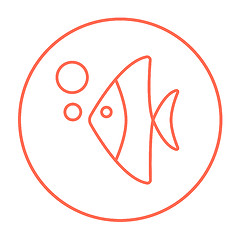 Image showing Fish under water line icon.