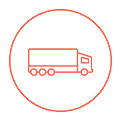 Image showing Delivery truck line icon.