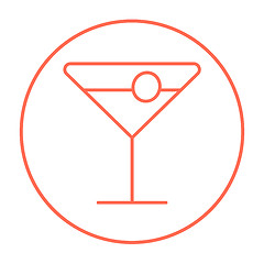 Image showing Cocktail glass line icon.