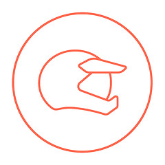Image showing Motorcycle helmet line icon.