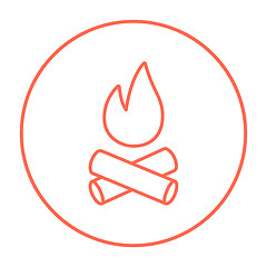 Image showing Campfire line icon.