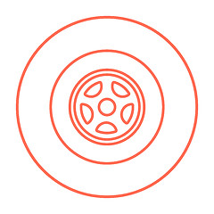 Image showing Car wheel line icon.