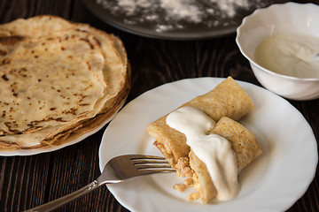 Image showing Fried tasty pancakes 