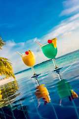 Image showing Cocktail near the swimming pool