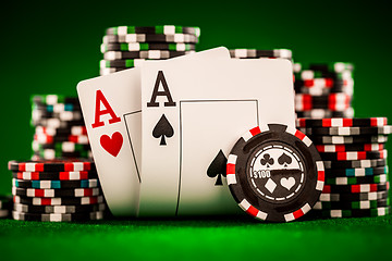 Image showing chips and two aces