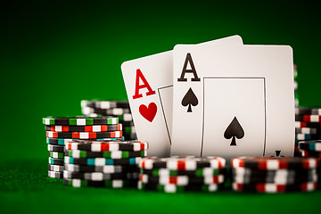 Image showing chips and two aces