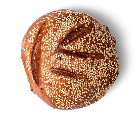 Image showing Rye bread with sesame seeds top view