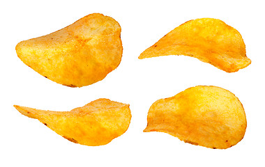 Image showing Set of separate chips closeup