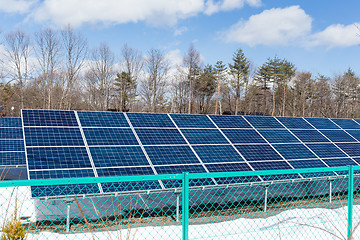 Image showing Solar panel in forest