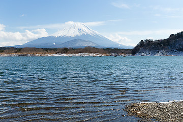 Image showing Lake Shoji and mountain fuji
