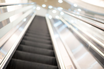 Image showing Blurred image of escalator