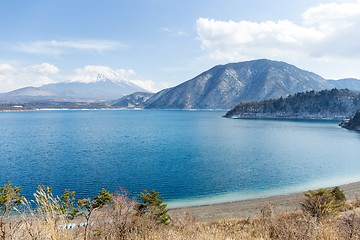 Image showing Fujisan and Lake Motosu