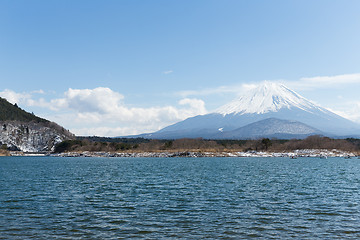 Image showing Lake Shoji and mountain Fuji