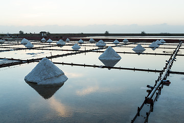 Image showing Mass of salt in the salt sea salt farm