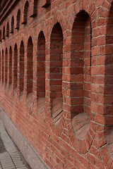 Image showing  red brick fortress wall