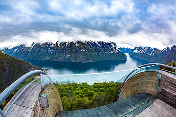 Image showing Stegastein Lookout Beautiful Nature Norway.