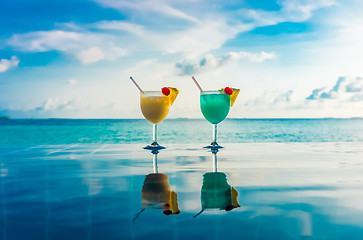 Image showing Cocktail near the swimming pool