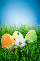 Image showing Decorated easter eggs