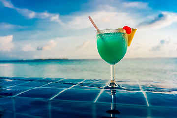 Image showing Cocktail near the swimming pool