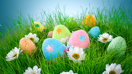 Image showing Decorated easter eggs