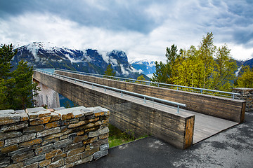 Image showing Stegastein Lookout Beautiful Nature Norway.