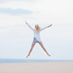 Image showing Carefree woman enjoying freedom.