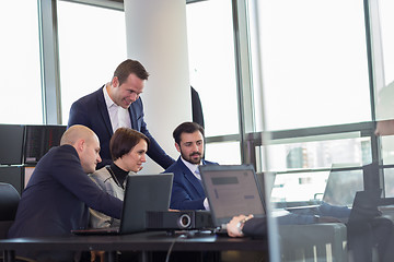 Image showing Business team working in corporate office.