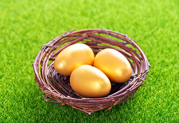 Image showing decorative painted Easter eggs