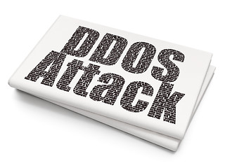 Image showing Protection concept: DDOS Attack on Blank Newspaper background