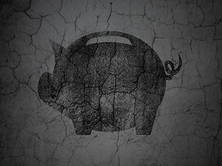 Image showing Currency concept: Money Box on grunge wall background