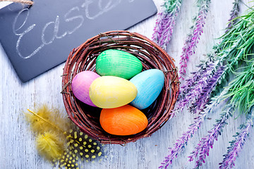 Image showing decorative painted Easter eggs