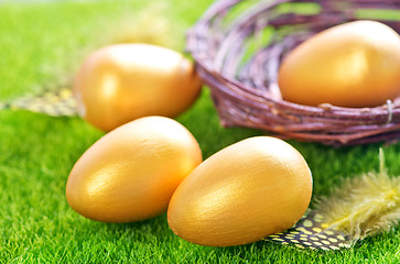 Image showing decorative painted Easter eggs