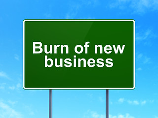 Image showing Business concept: Burn Of new Business on road sign background