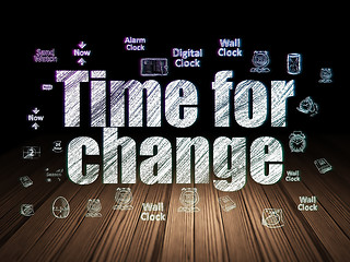 Image showing Timeline concept: Time for Change in grunge dark room