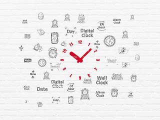 Image showing Time concept: Clock on wall background