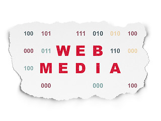 Image showing Web design concept: Web Media on Torn Paper background