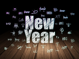 Image showing Entertainment, concept: New Year in grunge dark room